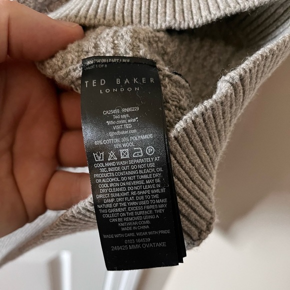 Mens Ted Baker London Textured Cotton Blend Crewneck Sweater Size 3 - Picture 6 of 8